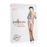 Witte netstof catsuit met open kruis - PlayForFun